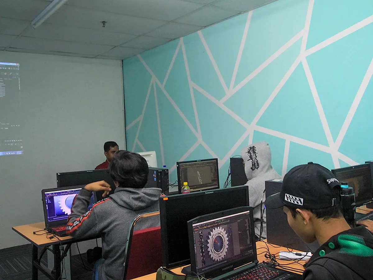 Participants learning multimedia production