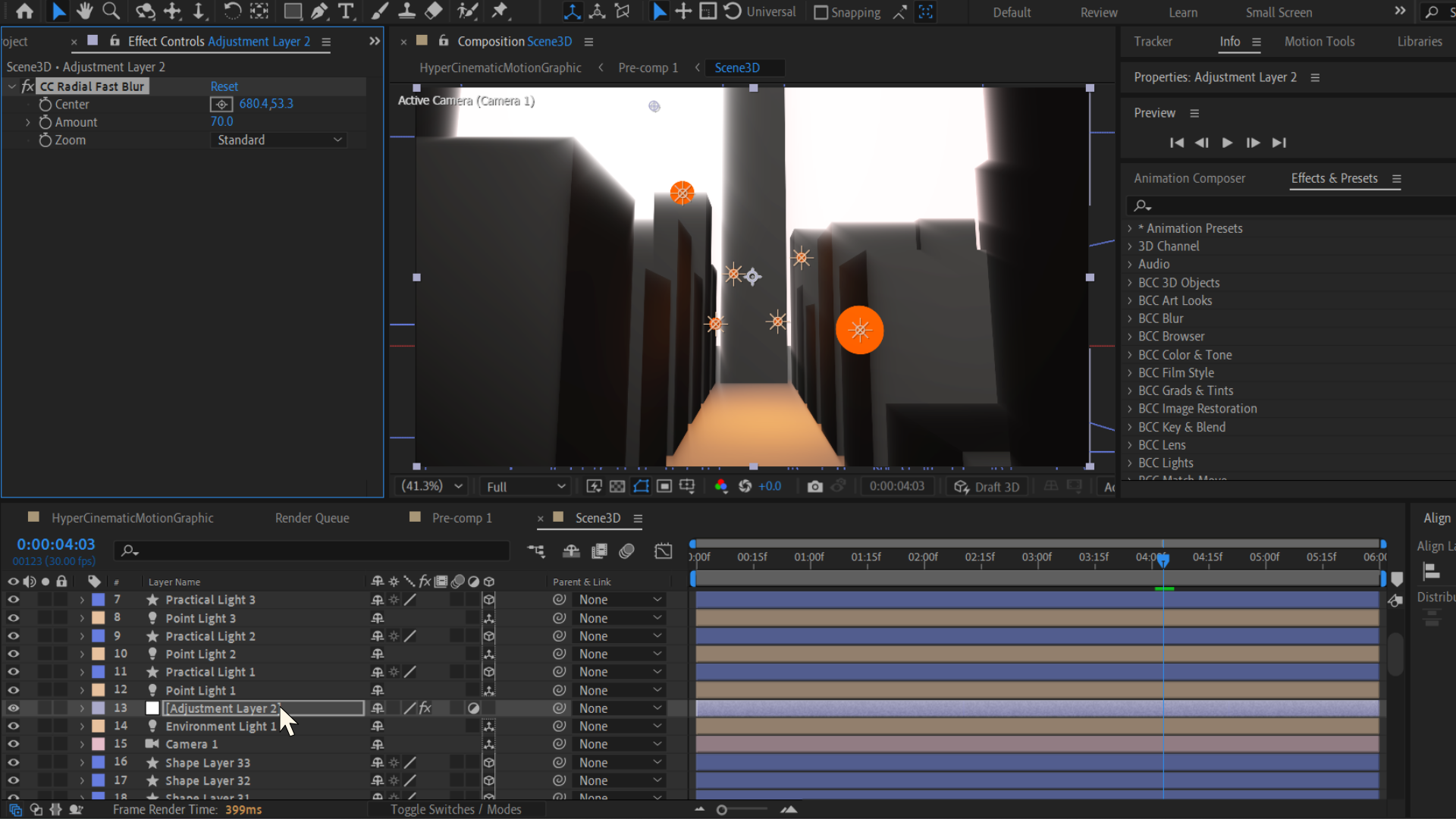 God-rays volumetrik dengan Screen blend — tutorial Adobe After Effects Malaysia